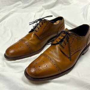 Joseph Abboud White Label Bixby Cognac Brown Classic Wingtip Cap Toe Oxfords 11